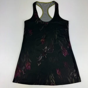 Lululemon Womens Size M Tank Top Midnight Iris Black Racer Back Floral - Picture 1 of 6