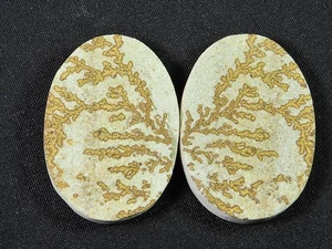Natural Psilomelane Germane Dendrite pair Earring Making Stone 20X29X03 MM j582 - Picture 1 of 9