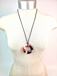 Collar Sobral Abstrato Circu Rosa Púrpura Blanco Azul Inclusiones Hecho por Artista - Imagen 1 de 5