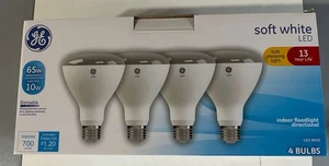 Floodlight GE LED BR30 Indoor 4 Soft White Light Bulbs 65w Dimmable 650 Lumens - Picture 1 of 2