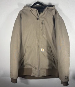 Carhartt Herren hellbraun Thermo Kapuze Reißverschluss Jacke Quick Duck Größe 2XLT - Bild 1 von 5