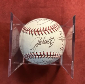 2002 Atlanta Braves signed team ball Smoltz Glavine Chipper Jones - Picture 1 of 6