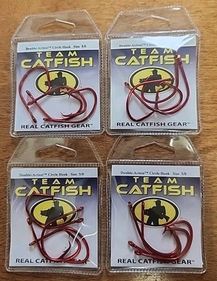 批量 4 件 Team Catfish TC84Z 圆钩 5/0. 4 包 死红色饰面 — 第 1/4 张图片