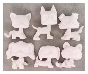 Custom lps White Bases 6pcs DIY lps Shorthair Cat White Molds Design by Yourself - Bild 1 von 4