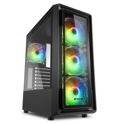 Sharkoon TK4 RGB, Tower-Gehäuse schwarz, tempered Glass - Bild 1 von 4