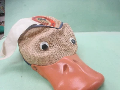 De Colección Pato Donald Walt Disney World Souvenir Chirrido Malla Sombrero Años 70 Niño Grande Foto 1 de 4