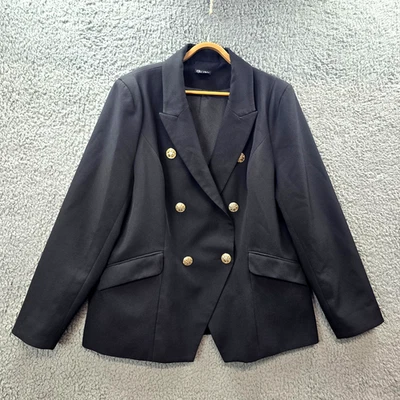 Chaqueta Blazer City Chic Mujer Talla Grande L Negra Manga Larga Doble Pecho Foto 1 de 4