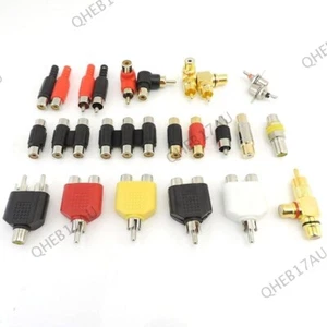 2x RCA Male female to 2rca 3rca male Female Connector Splitter Adapter Video 24H - Picture 1 of 25