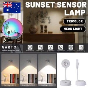 LED Night Light USB Rechargeable Wall Mount Body Induction Lamp Motion Sensor AU - Picture 1 of 16