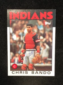 CHRIS BANDO 1986 TOPPS AUTOGRAPHED SIGNED AUTO BASEBALL CARD 594 INDIANS - Picture 1 of 1