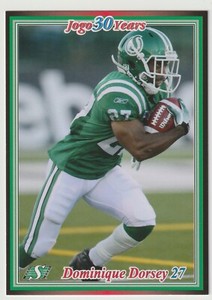 2010 Jogo Dominique Dorsey Card #5 Saskatchewan Roughriders UNLV