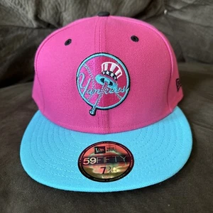 New Era 59FIFTY New York Yankees 2-Tone Color Pack Pink Blue Retro Fitted 7 3/4 - Picture 1 of 5
