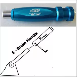 Manija de freno de mano E de aluminio para automóvil INCLUYE BOTÓN DE LIBERACIÓN AZUL MUGEN - Imagen 1 de 4
