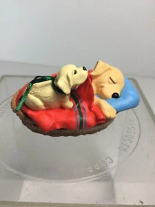 Keepsake Hallmark Wake- Up Call 1993 Dog And His Dad Christmas Ornament EUC - Picture 1 of 11