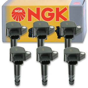 6 pcs NGK Ignition Coil for 1999-2010 Honda Odyssey 3.5L V6 - Spark Plug ef