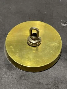 Solid Cast Brass Canopy 4-3/4" With Solid Brass Screw Collar Loop-nipple-cro-bar - Picture 1 of 10