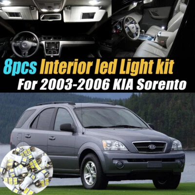8Pc Super White Car Interior LED Light Bulb Kit Pack for 2003-2006 KIA Sorento - Image 1 of 4