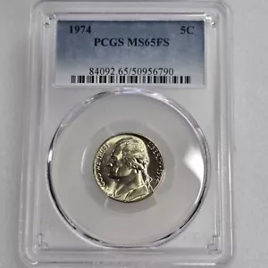1974 JEFFERSON NICKEL 5C PCGS CERTIFICATO MS 65 FS COME NUOVO UNC - PASSI COMPLETI Lotto 2247 - Foto 1 di 12
