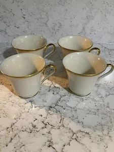 4er Set Lenox Eternal Dimension Collection 3" Kaffeetasse mit Fuß Becher Gold - Bild 1 von 2