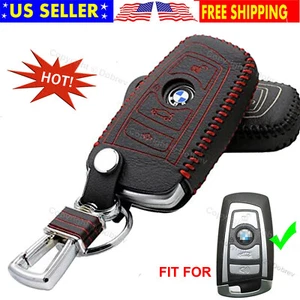 Protector de entrada de cuero genuino con soporte remoto para llavero BMW - Imagen 1 de 7