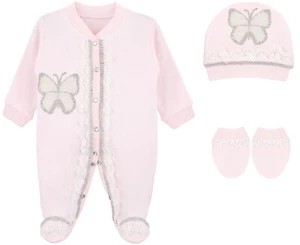 Baby Girl Jewels Crown Layette 3 Piece Gift Set - Picture 1 of 41