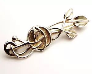 BROOCH sterling silver bar brooch by Carrick Mackintosh Glasgow Rose style - Picture 1 of 6
