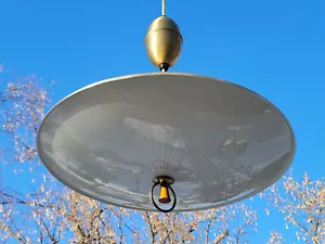 Vintage Flying Saucer UFO Retractable Hanging Lamp Light Fixture MCM Lighting - Picture 1 of 19