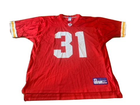 Kansas City Chiefs Priest Holmes NFL Reebok Jersey Men's Size XL Merrill Lynch Cover