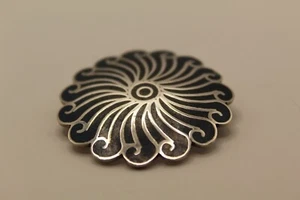 Spilla Sole Azteco Turchese Argento Messico Vintage Firmata - Foto 1 di 7