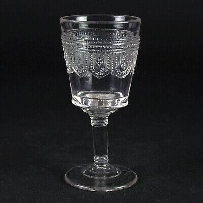 Bryce Brothers Beaded Band Wine Glass, Antique EAPG C. 1890 4 1/4  • 17.50€