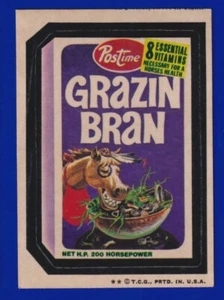 GRAZIN BRAN 1973 TOPPS WACKY PACKAGES series 4 VERY GOOD - Picture 1 of 2