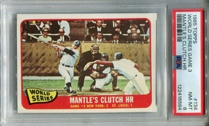 1965 Topps #134 Mickey Mantle's Clutch HR PSA 8 NM-MT World Series Game 3 - Picture 1 of 2