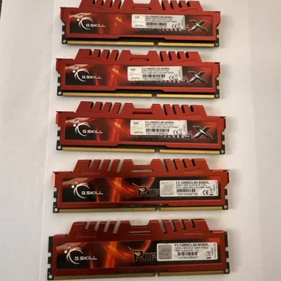 20GB (4GBx5) G.Skill Ripjaws X  PC3-12800 Non-ECC DDR3 Ram F3-12800CL9D-8GBXL - Image 1 of 3