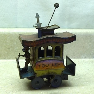 Vintage Tin Toonerville Trolley Wind Up Toy, Driver, 1922 Fontaine Fox - Picture 1 of 13