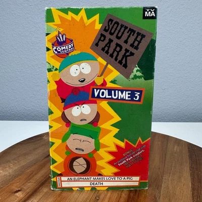 South Park Volume 3 VHS Tape Comedy Central An Elephant Makes Love to Pig - Image 1 of 3