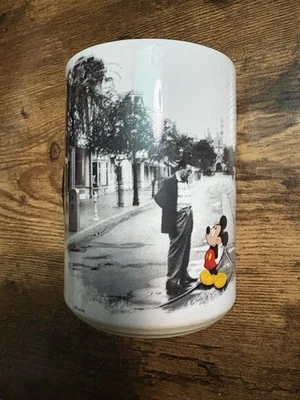 Disney World Parks Walt Mickey Mouse Main Street Color on Black White Vtg Look - Image 1 of 4