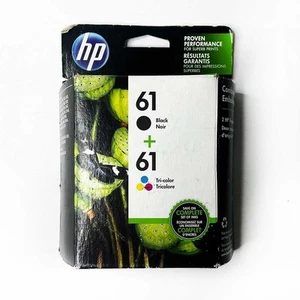 HP 61 czarny i 61 trójkolorowy wkład atramentowy pakiet kombi - OEM nowy zapieczętowany - Zdjęcie 1 z 2