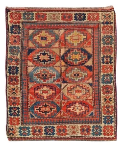 Amazing Hand Knotted Antique Afghan Kazak Wool Area Rug 4.8 x 3.5 Ft - Picture 1 of 10