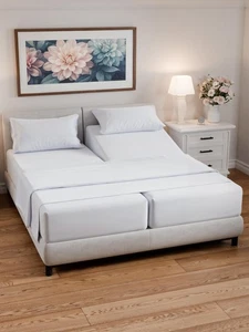 Split Queen Bed Sheet Set - 5 Piece Split Queen Size Sheets - Ultra-Soft & Wr... - Picture 1 of 8
