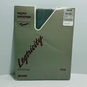 Vtg Sears Legtricity Pantyhose Size B New Grey Sandalfoot USA Retro 70s Fashion - Picture 1 of 2