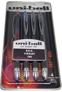 Uni-Ball Signo 207 einziehbare Gelstifte, mittel 0,7 mm, verschiedene Farben - 4er Pack - Bild 1 von 2