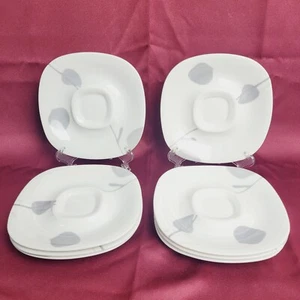 8 Vintage Block Langenthal Transition Shadows Gray Leaves Plates Saucers MCM 6" - Picture 1 of 7