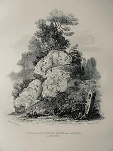 Derbyshire ALPORT TUFA ROCK c1886 Chantrey's Peak Paisaje Original Impresión Antigua - Imagen 1 de 6