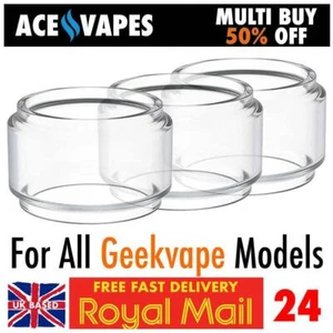 3x Bubble Bulb Glass Pieces For All GEEKVAPE Kits & Tanks Fatboy Fat Boy UK TPD - Picture 1 of 21