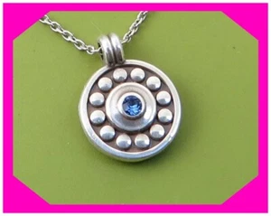 BRIGHTON PEBBLE DOT MADALI Petite SAPPHIRE Crystal NECKLACE NWtag $58 40% - Picture 1 of 3