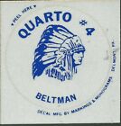 Quarto Mine #4 Beltman Powhatan Point OH Vintage Unused Mining Hard Hat Sticker
