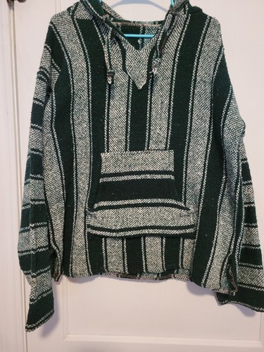VETEMENTS Baja Poncho Felpa con Cappuccio Unisex Hippie BOHO Grunge Anni 90 Coperta Messicana