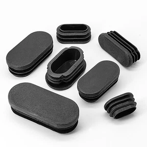 Oval plastic pipe tube insert plugs end caps Oval Plugs Inserts /Black - Picture 1 of 23