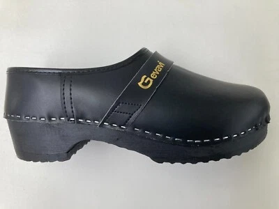 Gartenclogs Arbeitsclogs Holzschuhe Leder  GEVAVI 900 schwarz, noch 1x in Gr. 37 - Bild 1 von 4