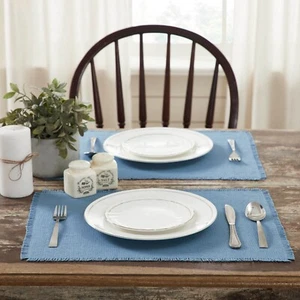 BURLAP Set di 6 tovaglioli con frange 13x19 cottage di campagna - Foto 1 di 4
